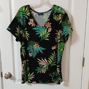 Scarlett Black Tropical Print Top